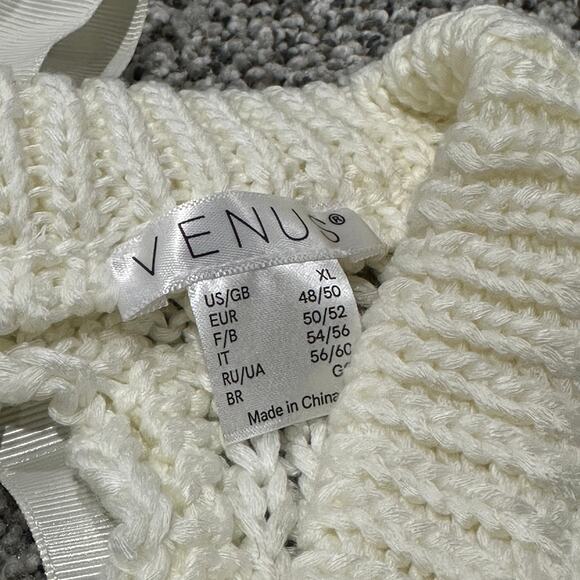 New with tags, VENUS Bow Tie Crochet Sweater, Cream, Size XL - Picture 12 of 15